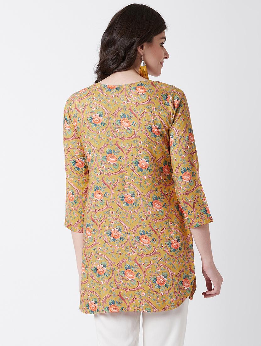 floral straight kurti - 17154844 - Zoom Image - 3