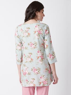 printed straight kurti - 17154849 - Standard Image - 3