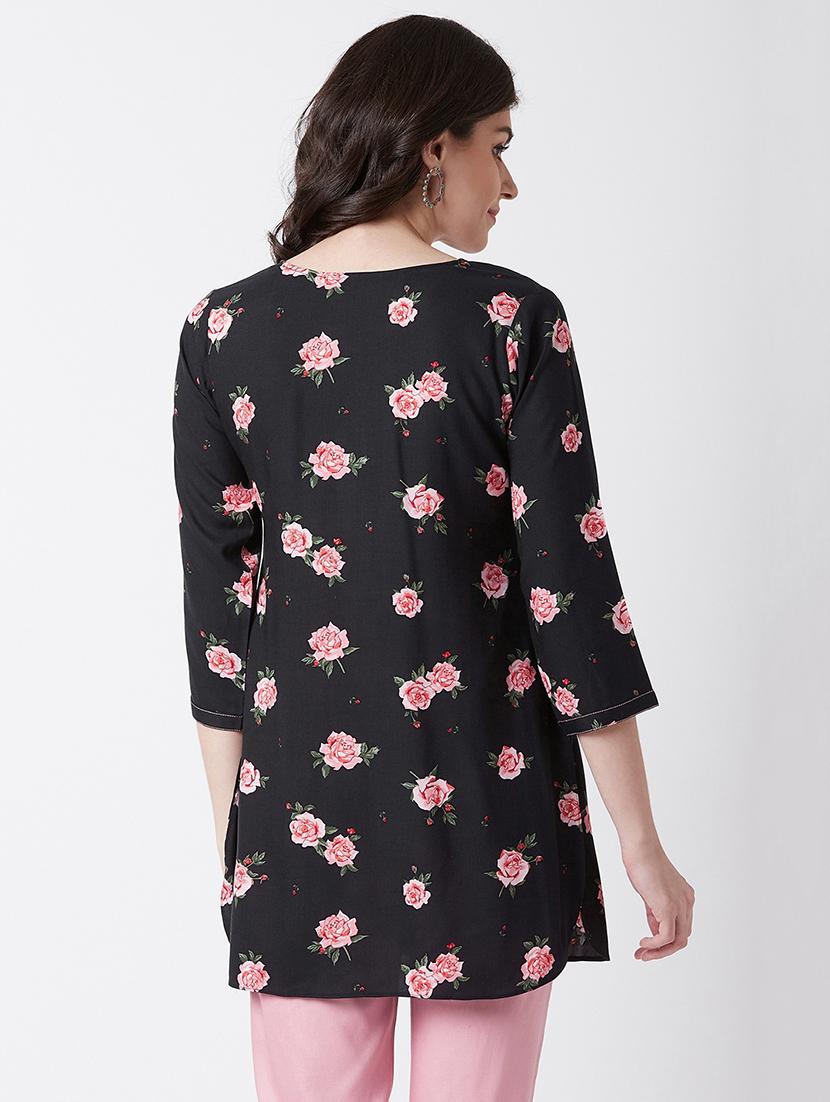 floral straight kurti - 17154850 - Zoom Image - 3