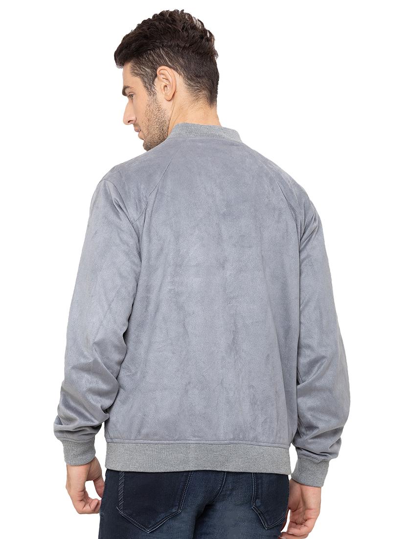 grey solid polyester casual jacket - 17154856 - Zoom Image - 3