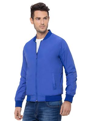 blue solid bomber jacket - 17154857 - Standard Image - 2