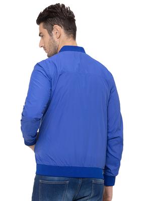 blue solid bomber jacket - 17154857 - Standard Image - 3