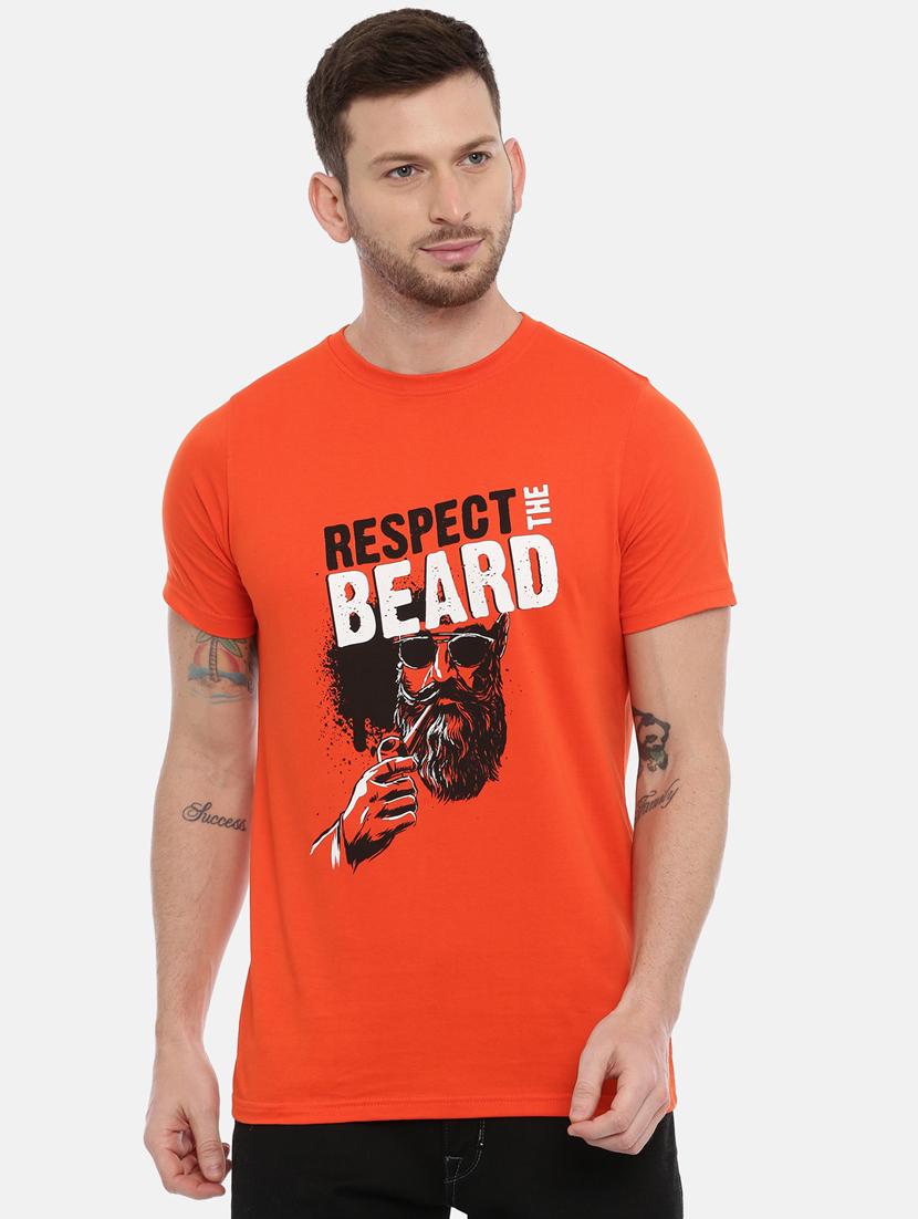 orange front print t-shirt - 17154907 - Zoom Image - 1