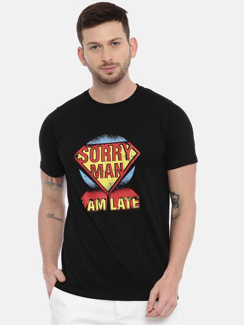 black chest print t-shirt - 17154914 - Very Small Image - 1