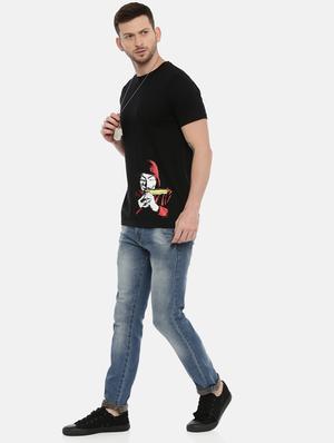 black front print t-shirt - 17154915 - Standard Image - 4