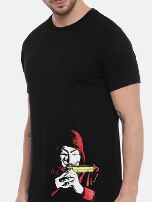 black front print t-shirt - 17154915 - Standard Image - 5