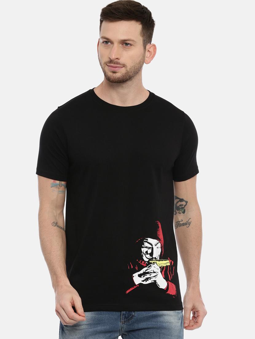 black front print t-shirt - 17154915 - Zoom Image - 1