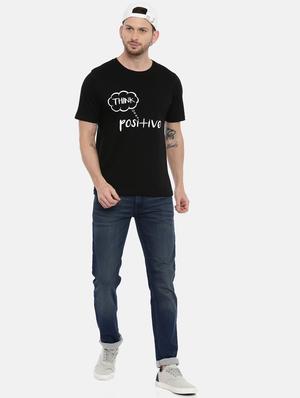 black chest print t-shirt - 17154916 - Standard Image - 4