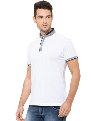 white solid collared t-shirt - 17154923 - Standard Image - 2