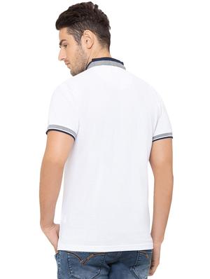 white solid collared t-shirt - 17154923 - Standard Image - 3