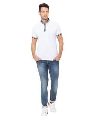 white solid collared t-shirt - 17154923 - Standard Image - 4