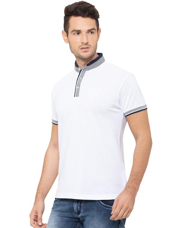 white solid collared t-shirt - 17154923 - Zoom Image - 2