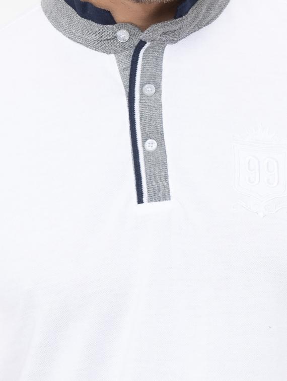 white solid collared t-shirt - 17154923 - Zoom Image - 5