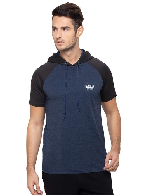 navy blue color block raglan t-shirt - 17154930 - Standard Image - 1