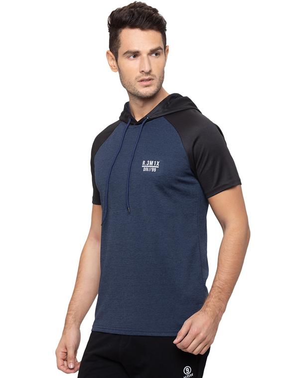 navy blue color block raglan t-shirt - 17154930 - Zoom Image - 2
