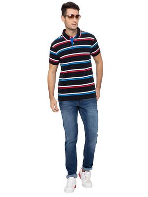 black striped polo t-shirt - 17154932 - Standard Image - 4