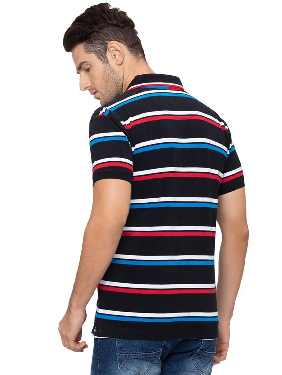 black striped polo t-shirt - 17154932 - Zoom Image - 3