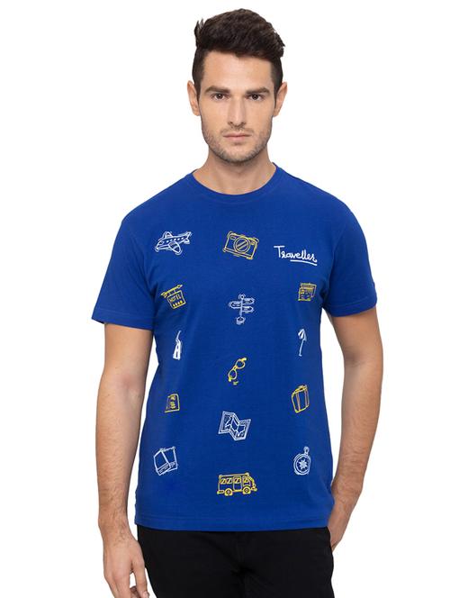 blue printed t-shirt - 17154934 - Standard Image - 1