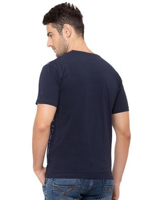navy blue front print t-shirt - 17154969 - Standard Image - 3