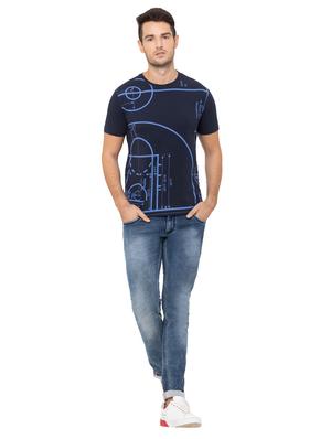navy blue front print t-shirt - 17154969 - Standard Image - 4