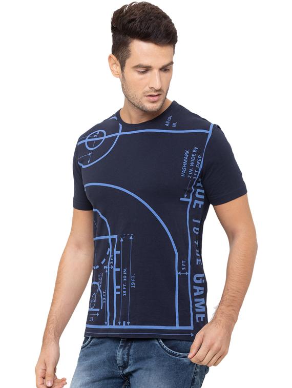 navy blue front print t-shirt - 17154969 - Zoom Image - 2