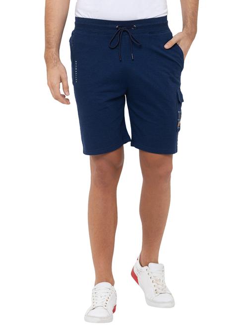 navy blue solid shorts - 17155020 - Standard Image - 1