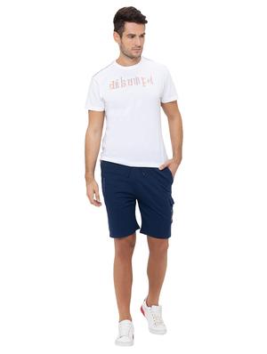 navy blue solid shorts - 17155020 - Standard Image - 4