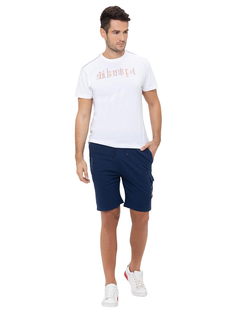 navy blue solid shorts - 17155020 - Zoom Image - 4