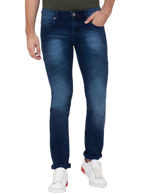 blue light washed denim jeans - 17155021 - Standard Image - 1