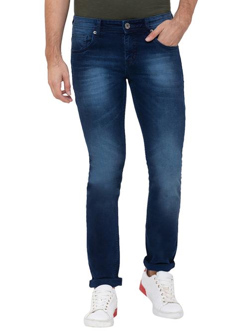dark blue light washed denim jeans - 17155022 - Standard Image - 1