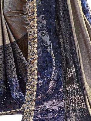 self design embroidered saree with blouse - 17155684 - Standard Image - 2