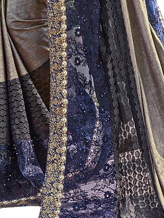 self design embroidered saree with blouse - 17155684 - Zoom Image - 2