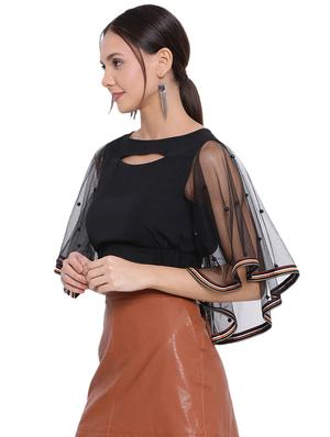flutter sleeves crop top - 17156310 - Standard Image - 2