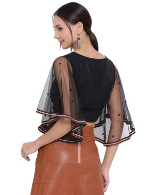 flutter sleeves crop top - 17156310 - Standard Image - 3