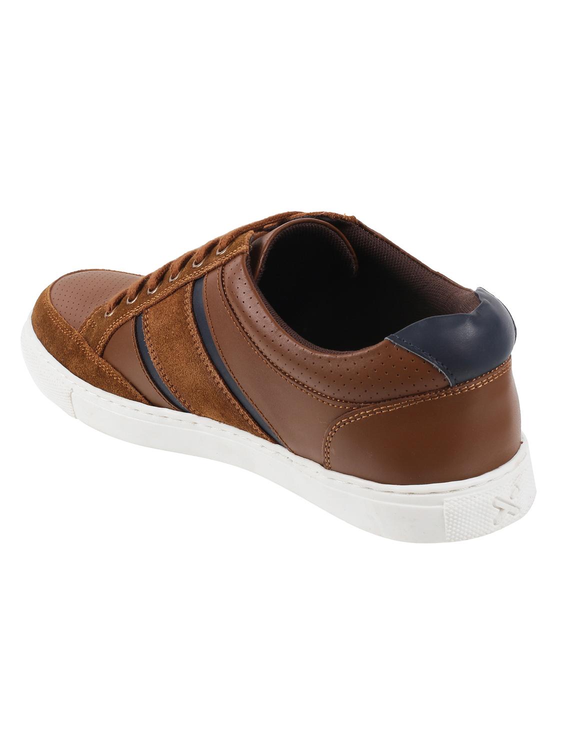 tan synthetic lace up sneakers - 17156483 - Zoom Image - 2