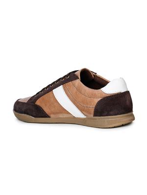 tan striped lace up sneakers - 17156717 - Standard Image - 3