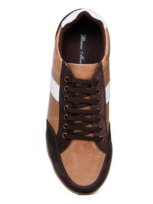tan striped lace up sneakers - 17156717 - Standard Image - 4