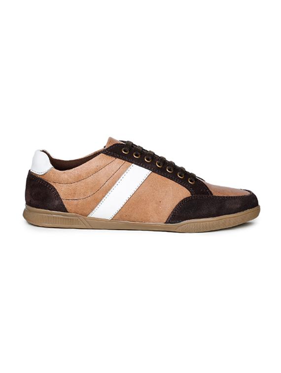 tan striped lace up sneakers - 17156717 - Zoom Image - 2