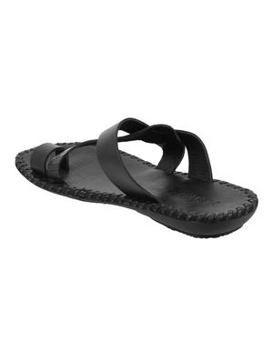 black leather kolhapuri slippers - 17157045 - Standard Image - 3