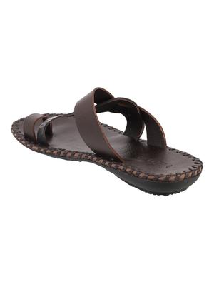 brown leather kolhapuri slippers - 17157046 - Standard Image - 3