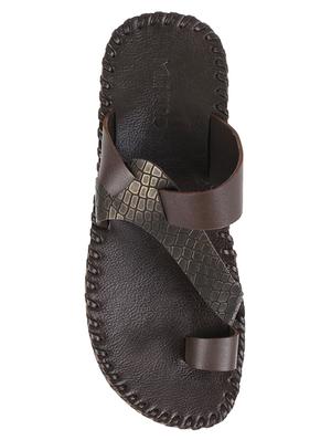 brown leather kolhapuri slippers - 17157046 - Standard Image - 4