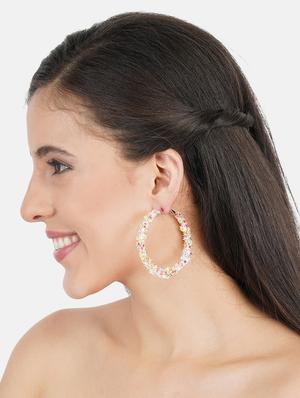 multi colored metal hoop earring - 17157674 - Standard Image - 3