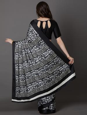 animal printed saree with blouse - 17157890 - Standard Image - 2