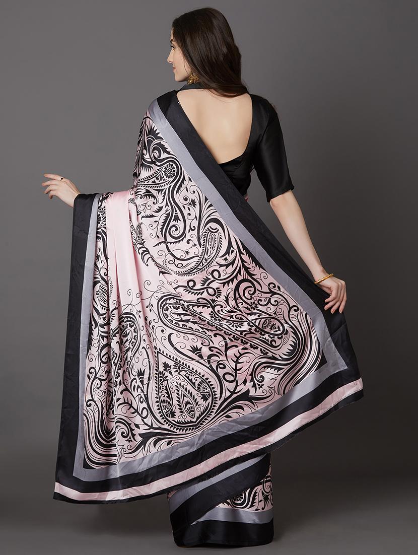 pastel printed saree with blouse - 17157892 - Zoom Image - 2