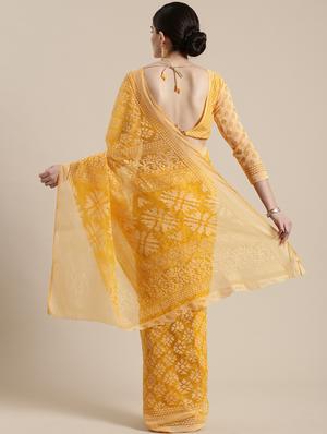 self printed saree with blouse - 17157910 - Standard Image - 2