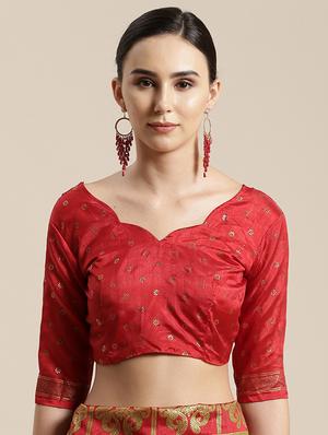geometrical printed saree with blouse - 17157922 - Standard Image - 3