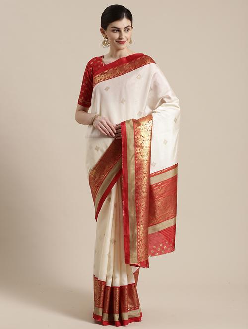 geometrical printed saree with blouse - 17157923 - Standard Image - 1