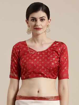 geometrical printed saree with blouse - 17157923 - Standard Image - 3