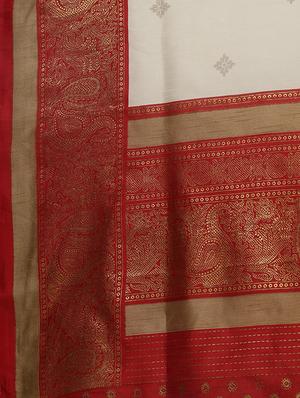 geometrical printed saree with blouse - 17157923 - Standard Image - 4