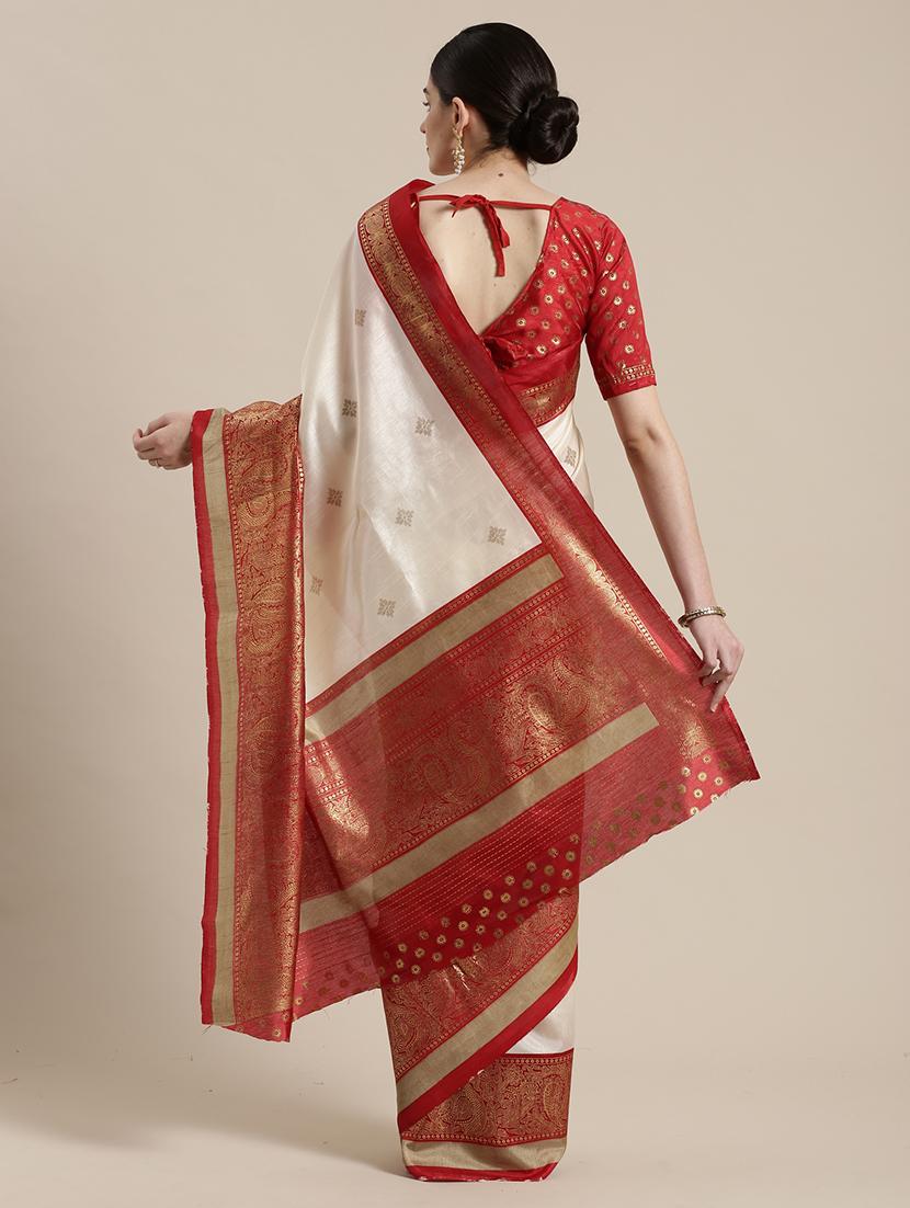 geometrical printed saree with blouse - 17157923 - Zoom Image - 2
